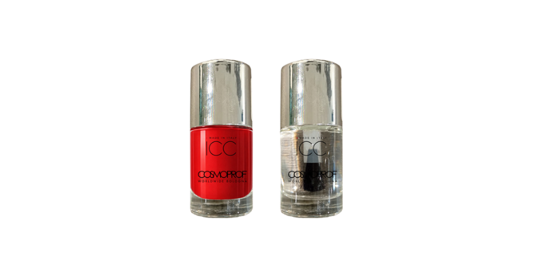 Smalto trasparente top coat e Smalto rosso